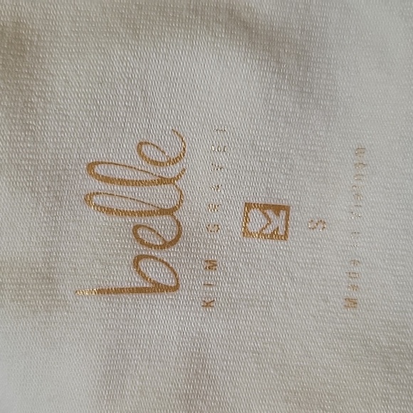 Belle By Kim Gravel Yellow TripleLuxe Knit Eyelet 3/4 Sleeve Top Size Small - Picture 5 of 6